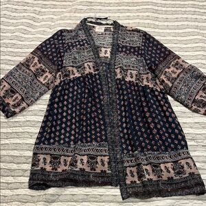 Knox Rose Bohemian Patterned Kimono Cardigan
